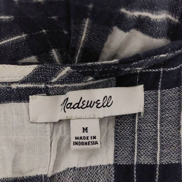 Madewell Plaid Button-Back Tie Tee size Medium - Picture 11 of 11
